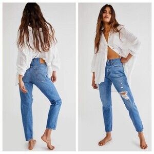 Levis 28 Wedgie Jeans Icon Athens Asleep Straight Tapered High Rise Medium Wash